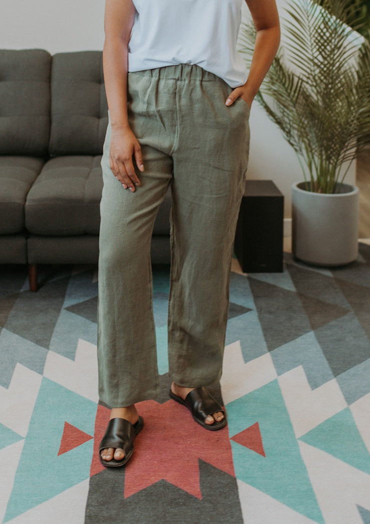 The Linen Pant in Olive – MeMi Collective