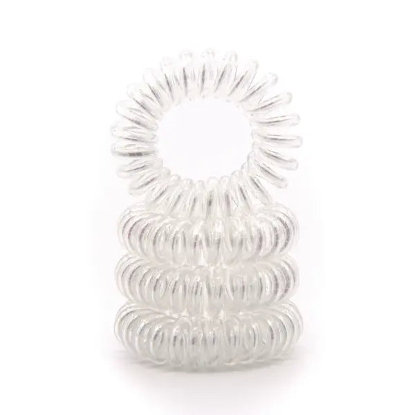 GummiBand - Box of 4 GummiBand Hair Cords, Hair Ties - Metallic White