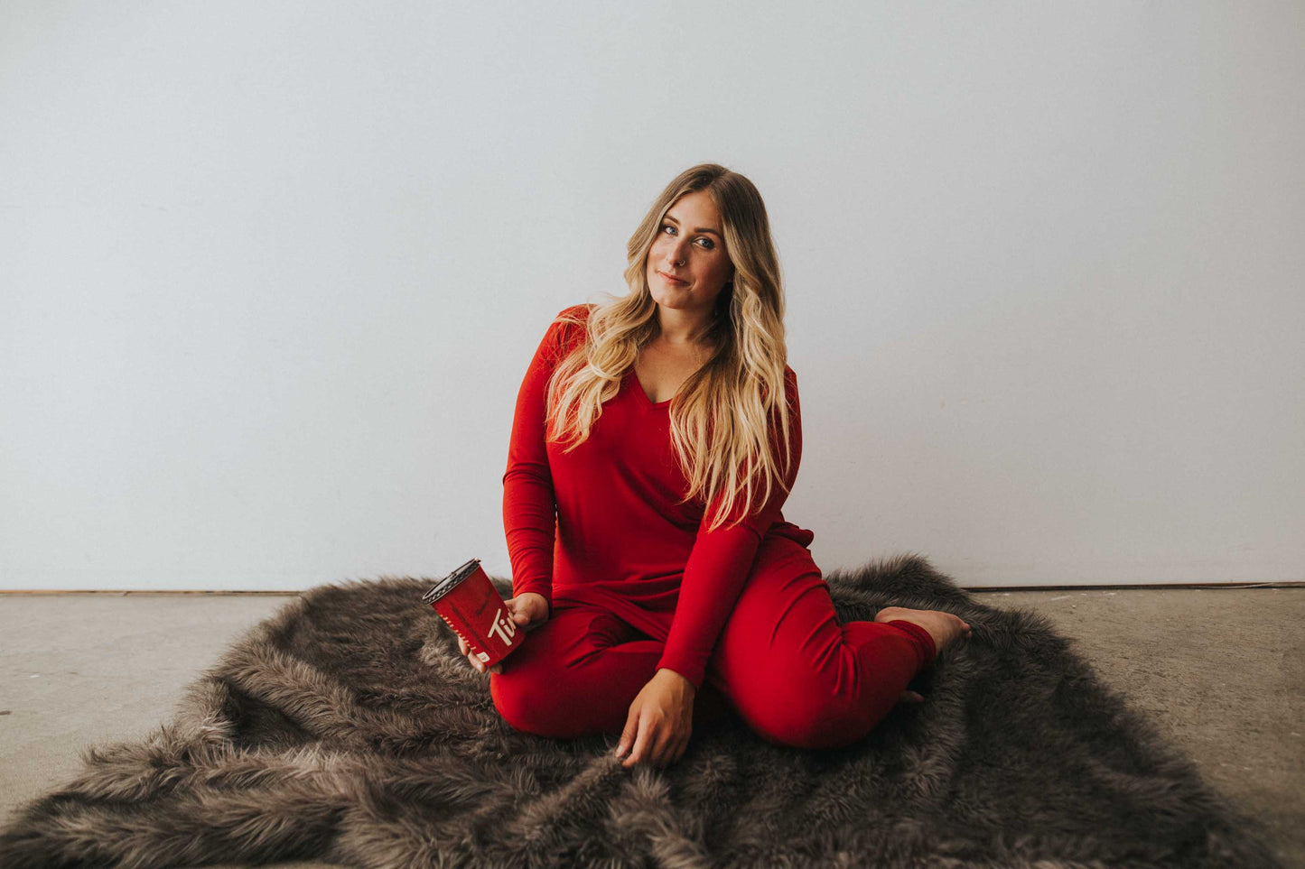 The Long Sleeve Romper in Red