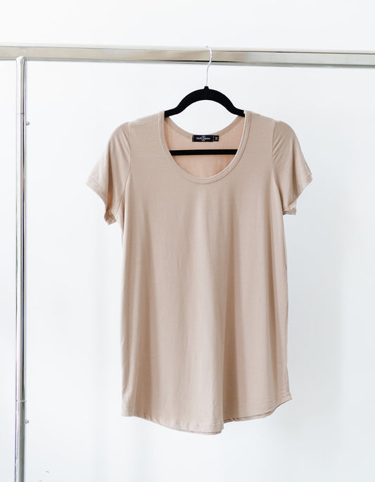 Bamboo Canadian Made Perfect T-Shirt in Fawn Taupe