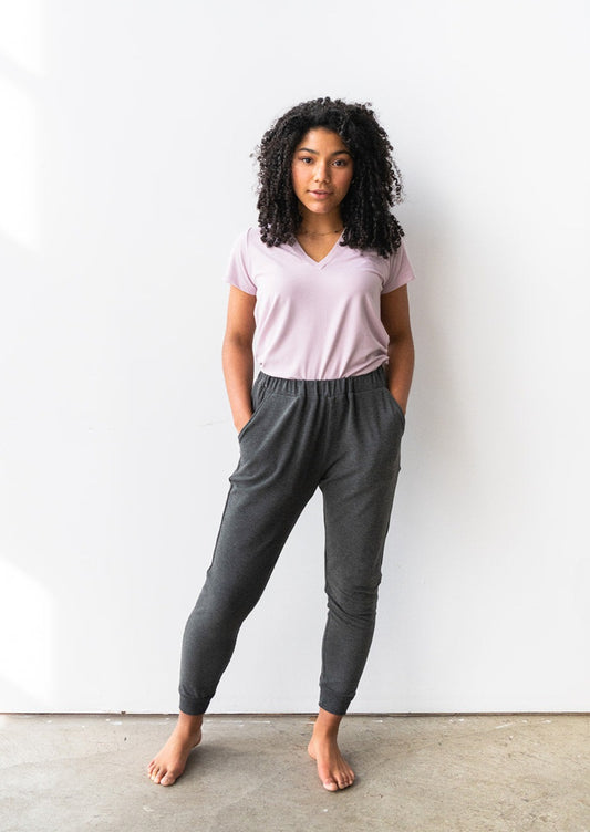 The High Waisted Jogger in Charcoal